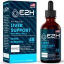 Detox & Repair - Herbal Liver Support Milk Thistle Supplement - Silymarin Milk Thistle Supplements with Dandelion Root, Chanca Piedra, Turmeric Root & Artichoke Extract - 2 Fl Oz by E2H