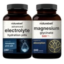 NatureBell Magnesium Glycinate Capsule 500mg & Pillole di Idratazione Elettrolitica Avanzata Bundle Pack | Minerali Chelati e Purificati | Fast Hydrating Keto Electrolytes