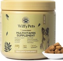 11-in-1 Cane Multivitamina per cani di razza piccola, media e grande,Vitamin Dog Treat, Vitamine e Supplementi di cani, Miscela di vitamina per pelle e cappotto di WiffyPets,Boost Immunity | 90 Conte, Pollo