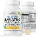 Bariatrico Scelta All-in-One Masticabile Bariatrico MultiVitamina con Citrato di Ferro e Calcio, Citrus tropicale (120ct)