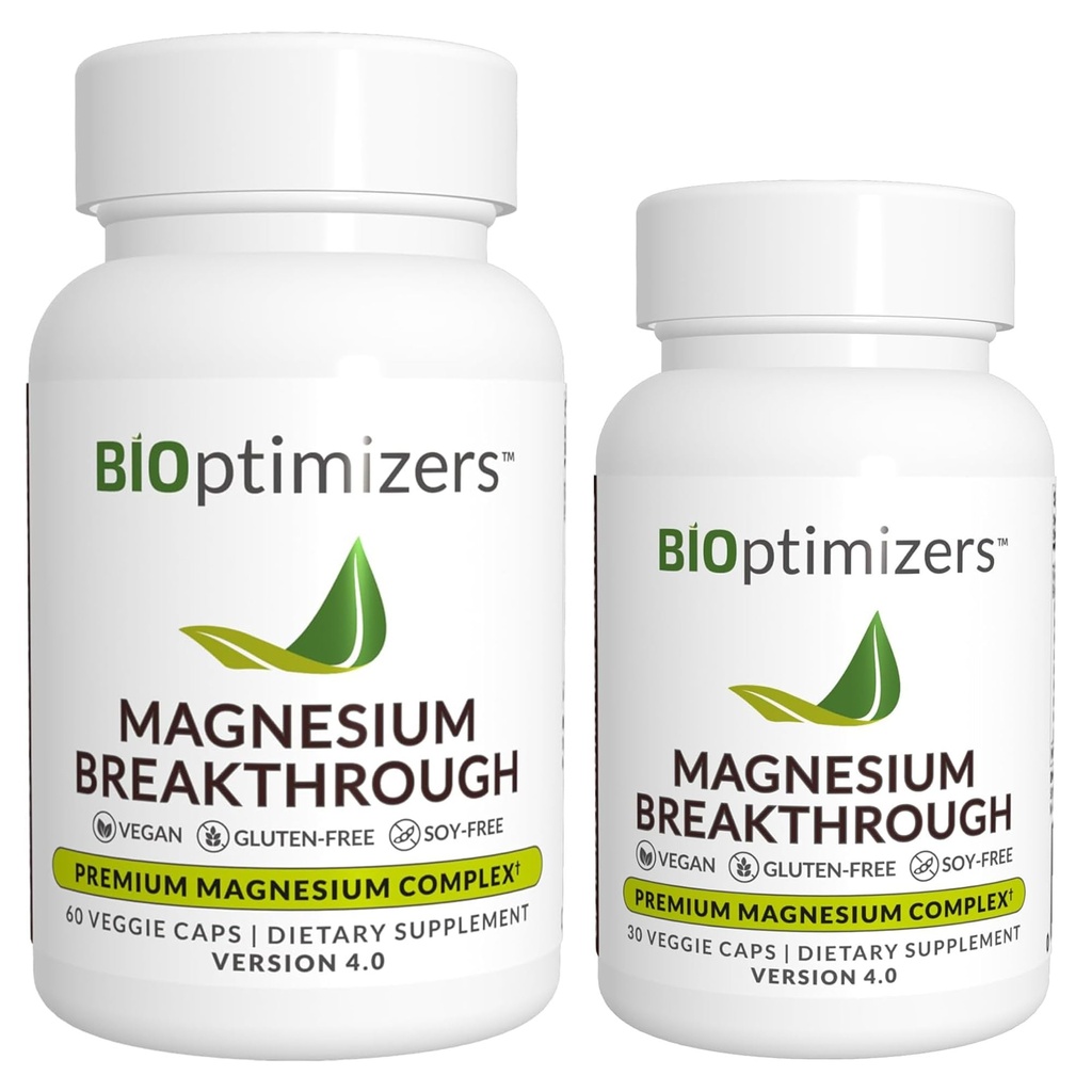 Magnesio Breakthrough Supplemento 4.0 - Ha 7 forme di Magnesio: Glicinato, Malato, Citrato, e altro - Sonno naturale e Supplemento cervello - 90 capsule