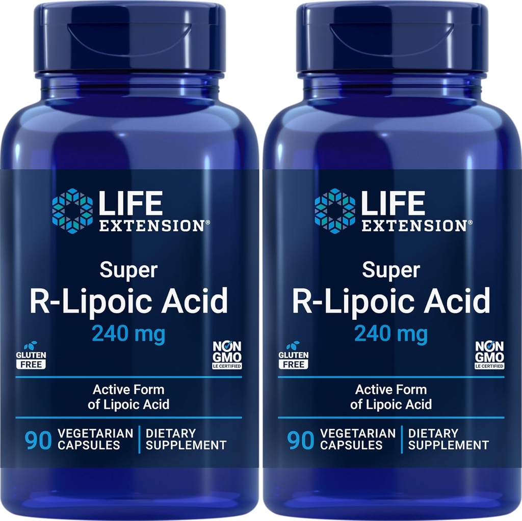 Estensione della vita Super R-Lipoic Acid 240mg, 90 Veg Capsules (Pack of 2)