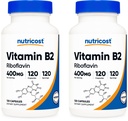 Nutricost Vitamina B2 (Riboflavin) 400 mg, 120 capsule (2 bottiglie)