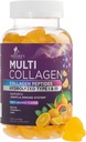 Peptidi di collagene Gummies con 2500 mcg Biotina - Integratore multi collage di proteine idrolizzate I & III con vitamina C & Zinc - Supporto per capelli, pelle, unghie, gustoso aroma d'arancia - 120 Gummies