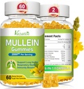 Gummie di Mullein, Estratto di foglie di Mullein con Bromelain, Quercetin, Pino Bark Supporto Pulire il polmone per Respirazione sana, 120ct