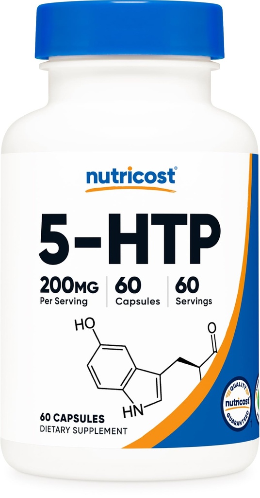 Nutricost 5-HTP 200mg, 60 Capsule Vegetariani (5-Hydroxytryptophan) - Non-GMO & Gluten Free