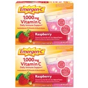 Polvere di vitamina C di Emergen-C 1000mg, con antiossidanti, vitamine e elettroliti B, integratori di vitamina C per il supporto immunitario, miscela di bevanda senza caffeina, aroma di lampone - 60 conta / 2 mesi di alimentazione