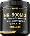 NAD+ Integratore con Nicotinamide Riboside, Resveratrolo, Quercetina - 90 Conte - 90 Giorni di alimentazione