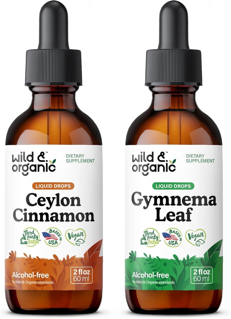 Tintura di cannella di Ceylon naturale 2 fl oz & Gymnema Tincture 2 fl oz
