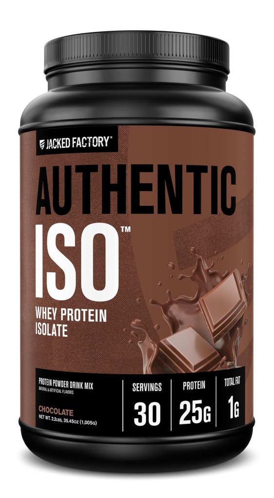 Fabbrica di Jacked Autentico ISO Grass Fed Whey Protein Isolate Powder - Basso Carb, Non OGM Muscle Building Protein w/No Fillers, Post Workout Recovery, Chocolate