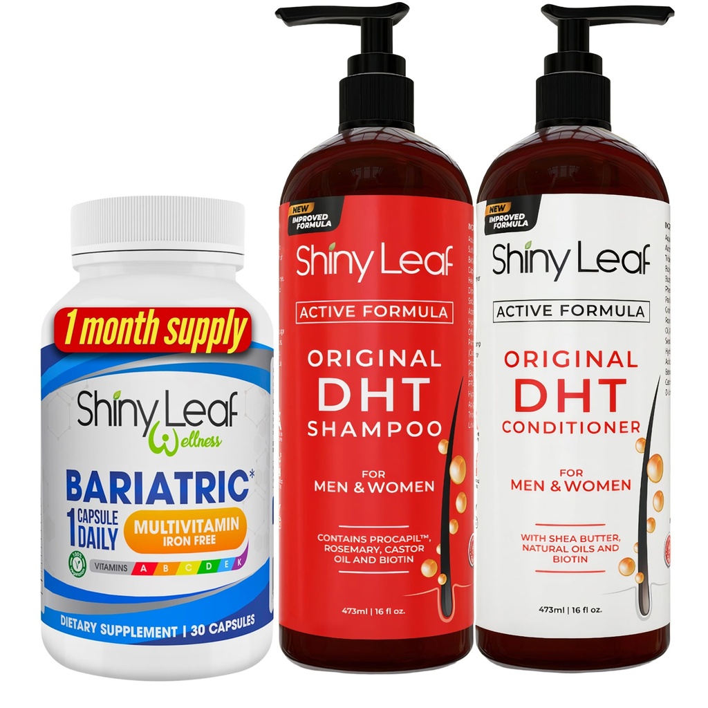 Shampoo e Condizionatore senza ferro e DHT Blocker Shampoo, Shampoo e Condizionatore di Perdita di Capelli per Donne e Uomini
