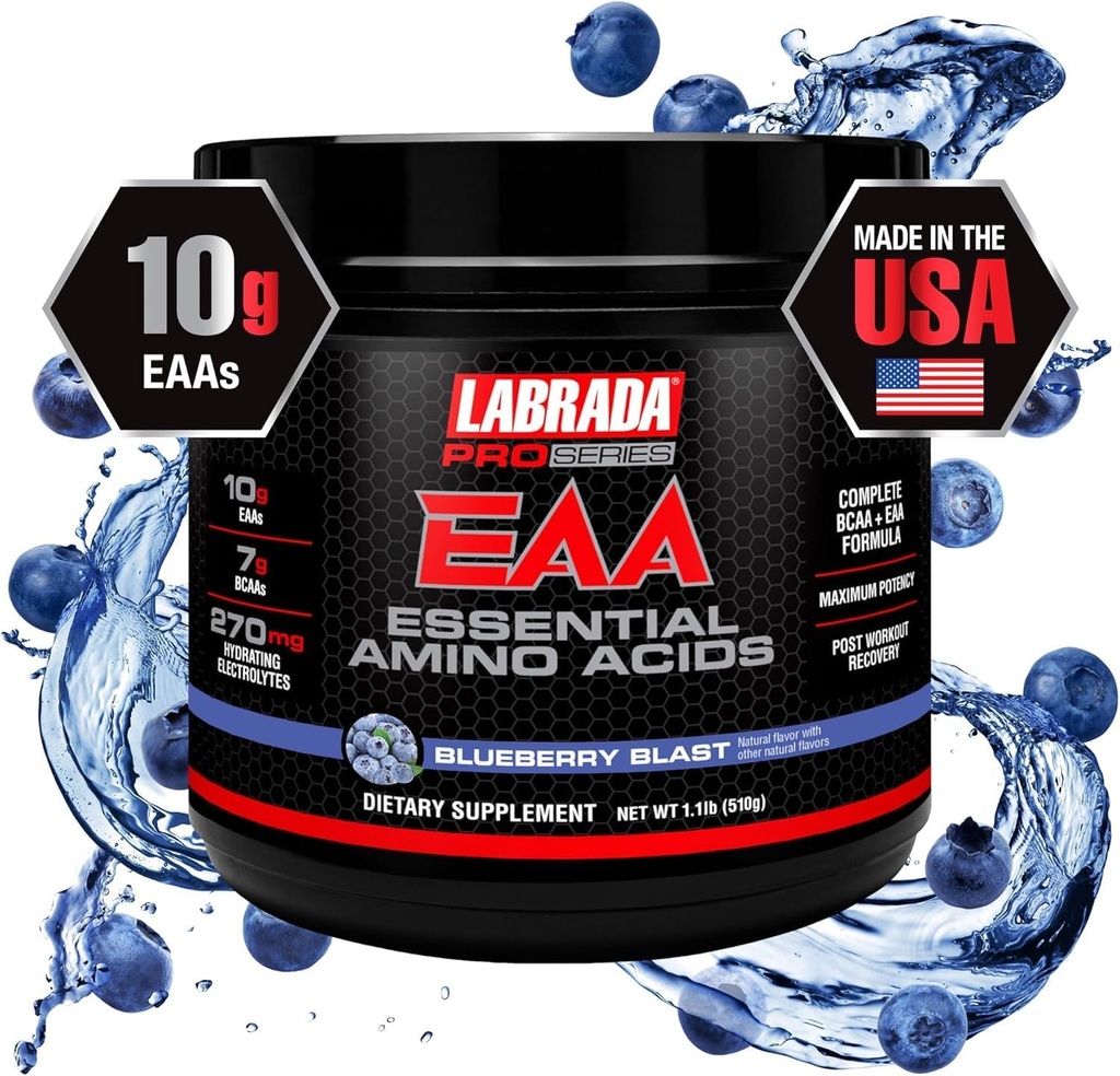 Formula di idratazione dell'aminoacido essenziale completa della potenza massima della serie EAA con 10g EAA 7g BCAAs & 270mg Idrating Elecrolytes Recovery and Performance (Blueberry Blast)