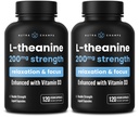 NutraChamps L-teanina 200mg Capsule, Doppio Strength L-teanina Liquido con vitamina D3, Olio di cocco biologico, 120 capsule vegane (Pack of 2)
