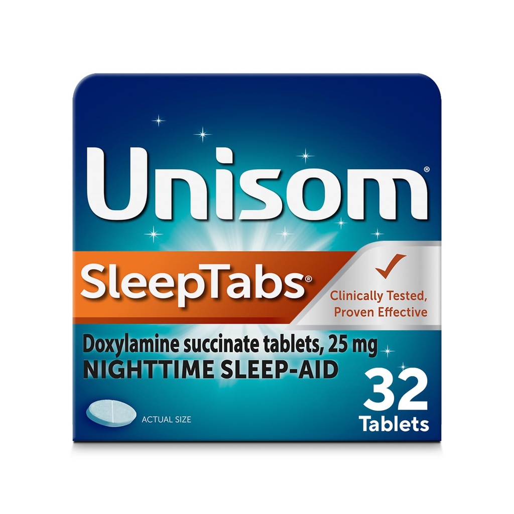 Unisom SleepTabs, Nighttime Sleep-aid, Doxylamine Succinate, 32 compresse