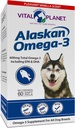 Vital Planet - Alaskan Omega-3 Fish Oil Supplemento per i cani con 600mg di Omega-3, Alta in DHA e EPA da Sustainable Harvested Wild Caught Cold Water Fish, 60 Vanilla Softgels