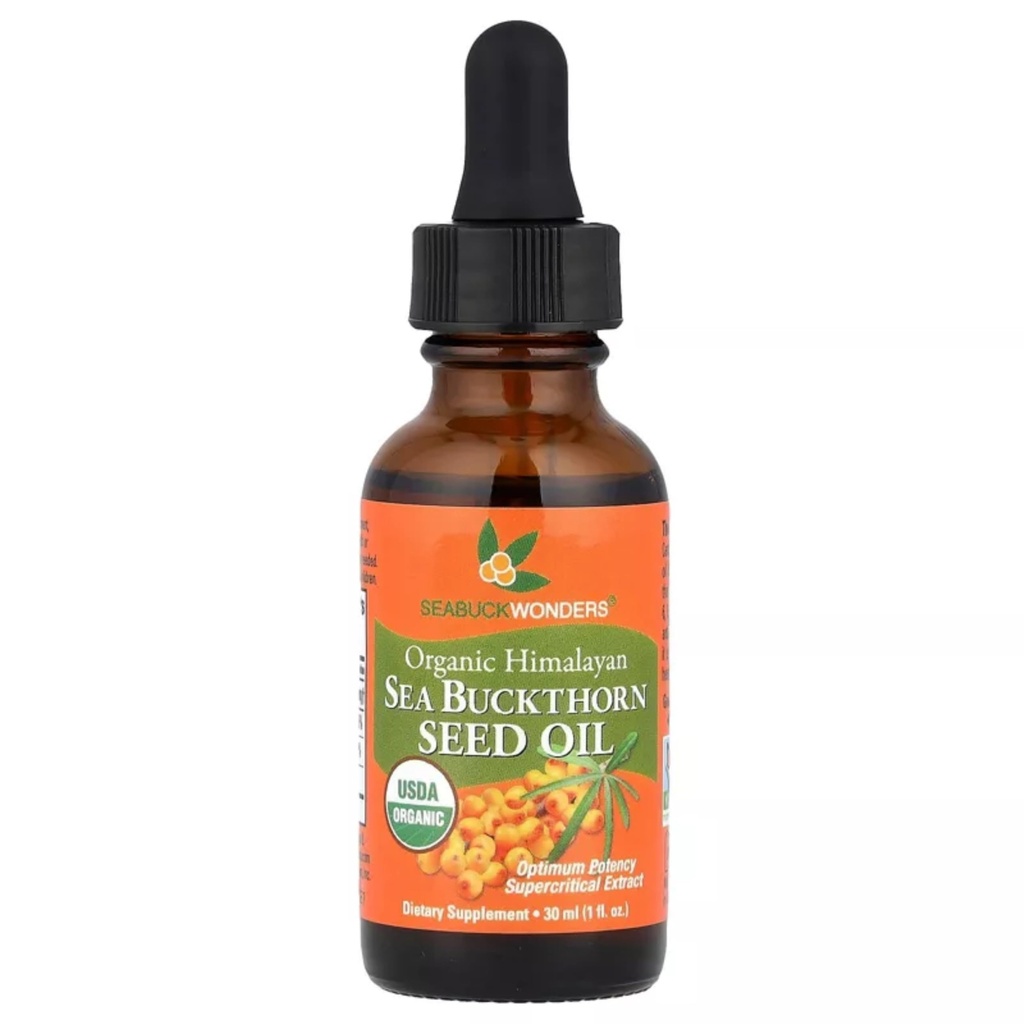 SeabuckWonders Sea Buckthorn Seed Oil, 100% certificata Organic, 1 FL OZ