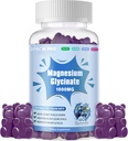 Magnesio Glycinate Gummies 1000mg - Zucchero Gratuito Magnesio Potassio Supplemento con Vitamina D, B6, CoQ10 per Calma Mood & Sleep Support - 60 Blueberry Gummies