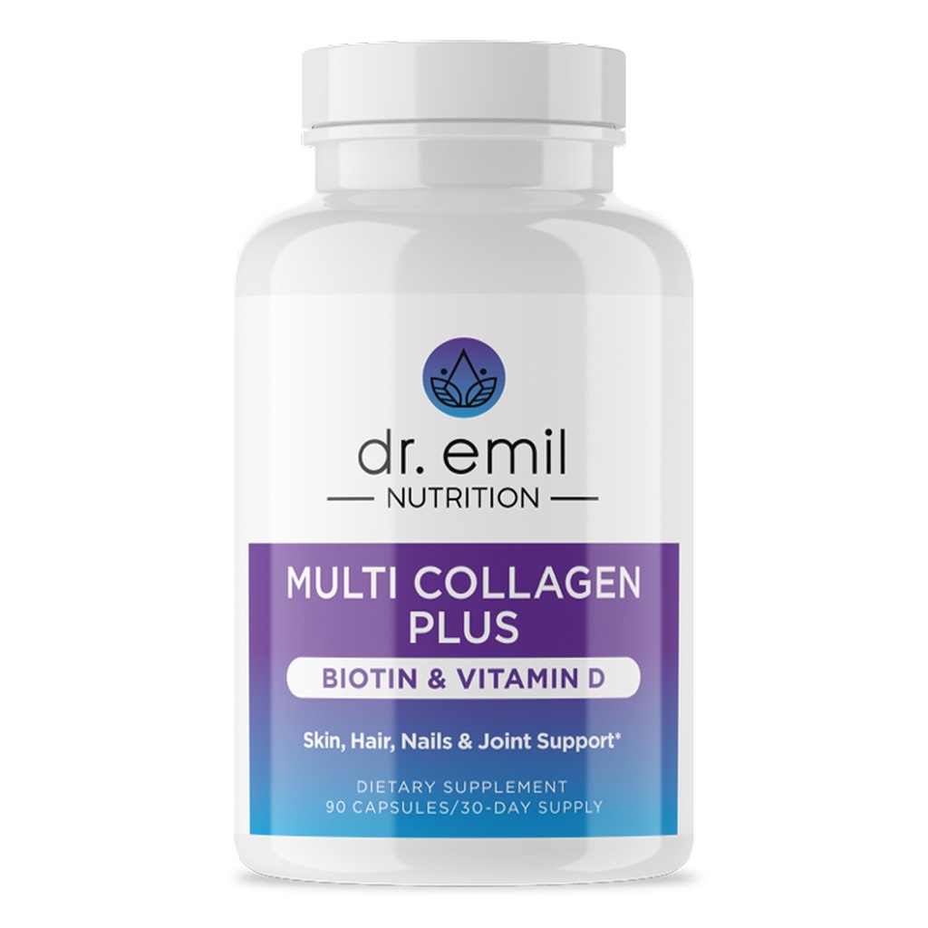 DR. EMIL NUTRITION Peptidi Multi Collagen Plus Biotina e Vitamina D - Integratori Biotina e Collagene per Pelle e Unghie - Pillole Biotina per la Crescita dei Capelli