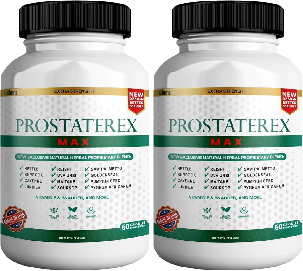 ProstateRex Max Extra Forza Prostate Salute Integratore, Sega Palmetto, Vegan, Non OGM, Senza Glutine – 120 capsule (2)