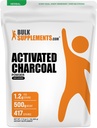 BulkSupplements.com Polvere di carbone attivata - da carbone di cocco, per sbiancamento dei denti - Vegan & Gluten Free, 1.2g per porzione, 500g (1.1 lbs) (pacchetto di 1)