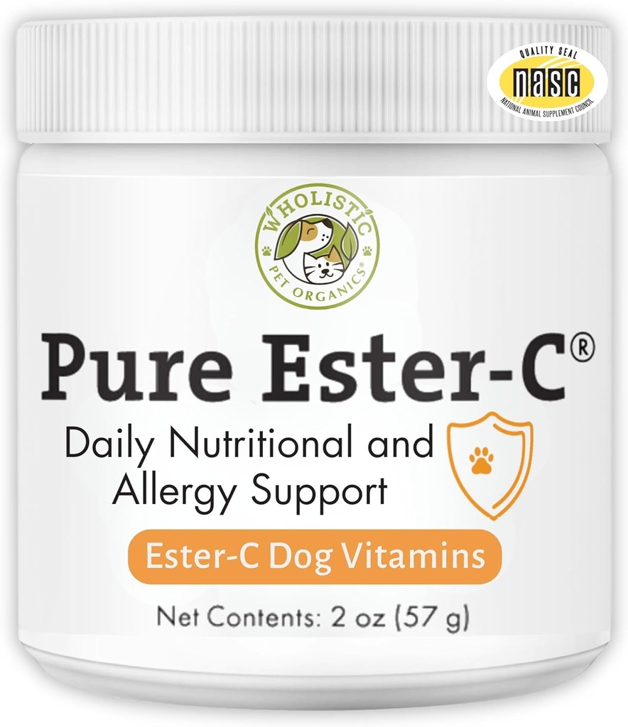 Polvere Ester-C pura per cani - 2 Oz - alternativa sana alle unghie dell'allergia del cane - supplemento di vitamina C per l'allergia del cane, supporto immunitario, sollievo dell'itch per cani - Made in USA