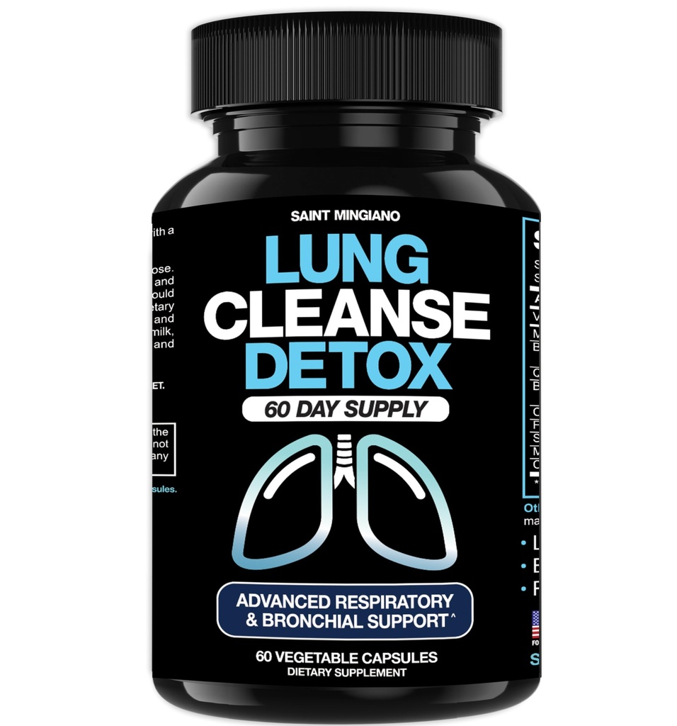 Detox Lung Cleanse, 60 giorni Cleanse - Supporta la salute polmonare all'interno dei sistemi Bronchial & Respiratory - Quit & Stop Smoking Aids - Herbal Detox per polmoni