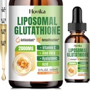 Integratore di Glutathione Liposomico 2000mg, Gocce di Glutathione Liquide con Vitamina C, Antiossidanti Master per Sistema Immune, Difesa Invecchiante, Testa della Pelle, Detox del fegato - Assorbimento Superiore, Vegan 2 Fl Oz