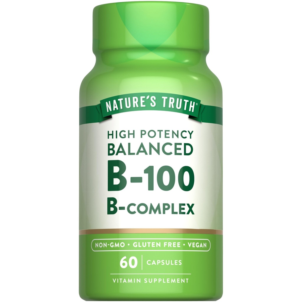 Nature's Truth Vitamin B Complex | 60 capsule | High Potency B-100 | Non-GMO & Gluten Supplemento gratuito