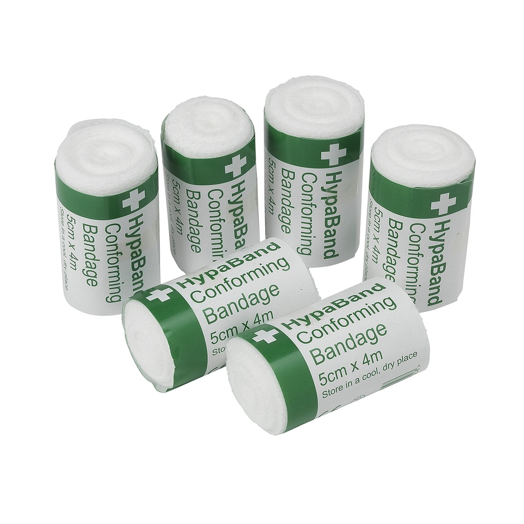 Safety First Aid HypaBand Conforming Bandages, 5cm x 4m, Pack of 6
