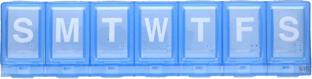 EZY DOSE Settimanale (7-giorno) Pillola Planner, Medicina Case, Vitamin Organizer Box, Grandi scomparti di chiusura per Secure Prescription Medication e Prevenire Accidental Spilling, Blu