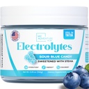 Zucchero Zero - Polvere di elettroliti di caramelle blu acide - Idratazione rinfrescante - Caffeina Free Energy - Tutti gli ingredienti naturali - Vegan, Keto & Paleo - Miscela di bevanda di elettrolita senza zucchero - 30 Serve