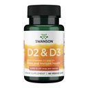 Complesso di vitamina D Swanson con vitamine D2 & D3 - Complesso di vitamina Sunshine completo per Bone, Salute dentale e immunitaria - Supplemento di vitamina (50 mcg, 60 capsule di verdure)