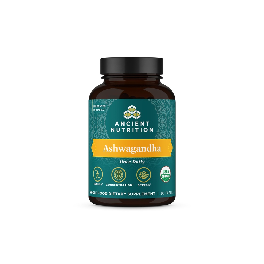 Antica nutrizione Ashwagandha Tablet, Stress sollievo, Supporta l'energia, Clarity mentale e concentrazione, riduce la fatica e l'ansia, Paleo e Keto Friendly, 30 capsule