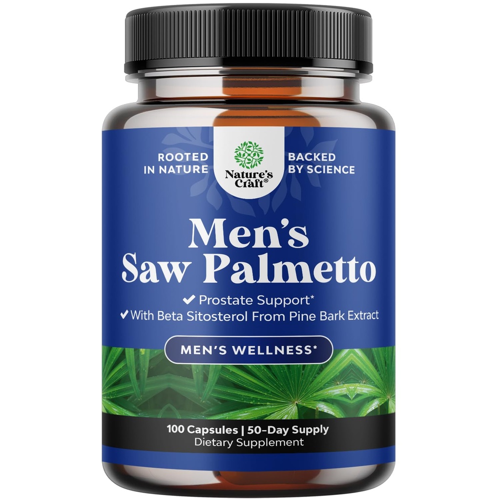 Sega artigianale Palmetto per gli uomini con Beta Sitosterol - Estratto di palmetto Integratore di salute della prostata per il controllo della vescica e il supporto della prostata - Ripristino supplemento di capelli