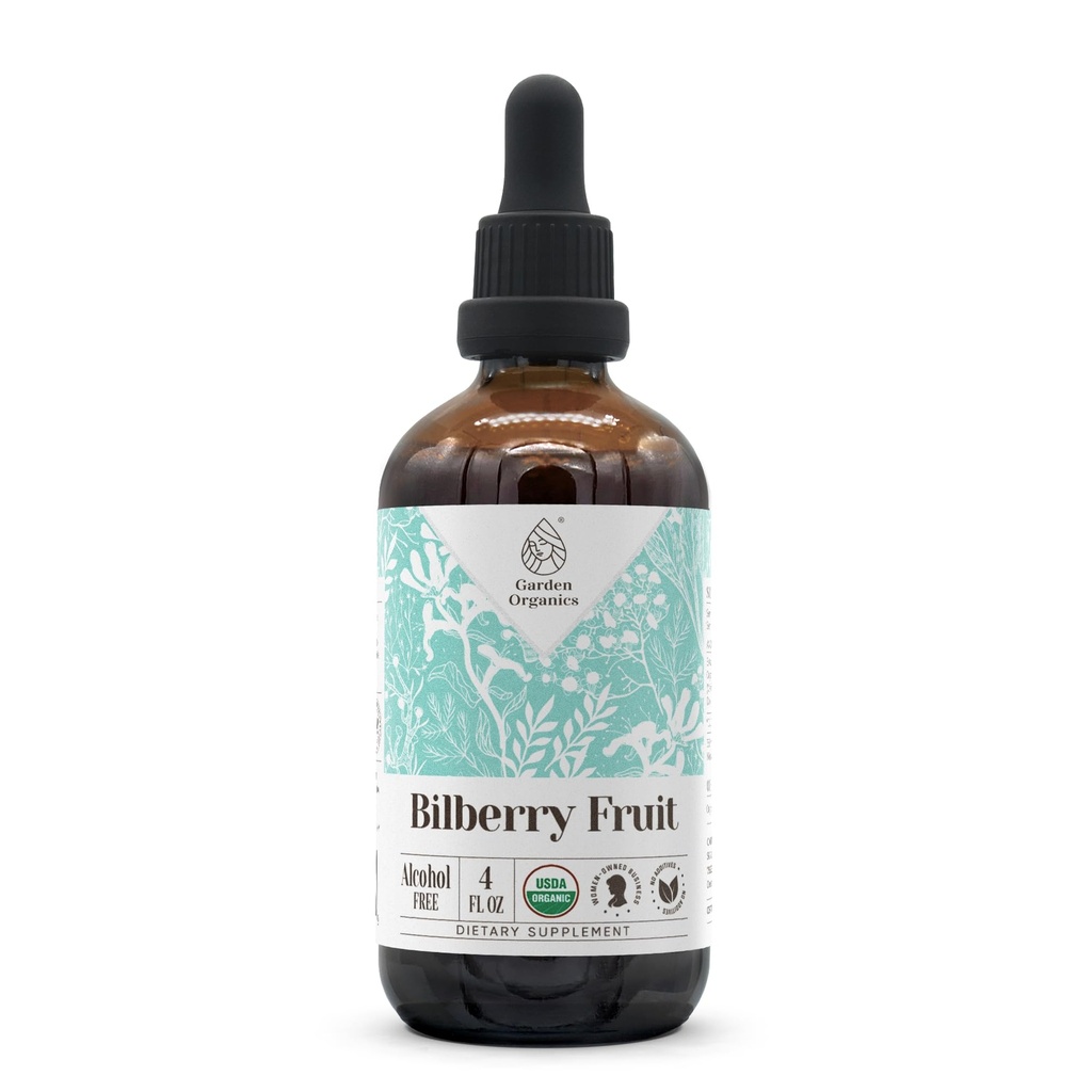 Bilberry Fruit USDA Organic Alcohol-Free Extract | Integratore alimentare, Tintura ad alta potenza | Fatto da Bilberry (Vaccinium Myrtillus) Dried Fruit 4 oz