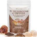 CaffÃ ̈ da bagno, 11 funghi biologici Plus Adaptogens & Probiotics, con Lion's Mane, Chaga, Reishi, Cordyceps Complex, Caffè istantaneo per messa a fuoco, Energia, Gut, Digestione, Immunity - 5.3oz