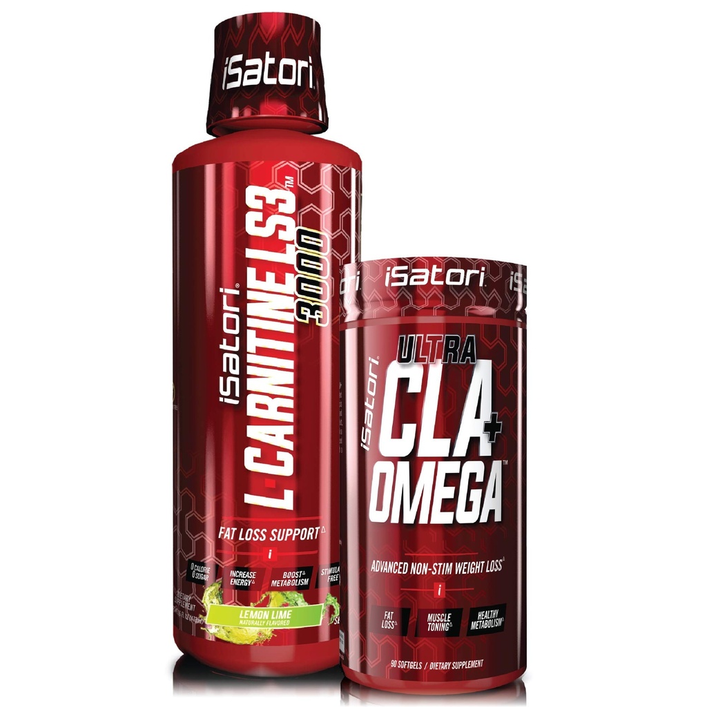iSatori L-Carnitine LS3 Lime 3000mg (32 Serve) & iSatori Ultra CLA (90 Softgels)