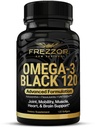 FREZZOR Omega 3 Nero - Green Lipped Mussel olio capsule, Made in Nuova Zelanda, UAF1000+, No Fishy Aftertaste, 120 Conte (Pack of 1)