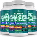 NUOVO AGE Eye Health Vitamine con Bilberry Lutein & Zeaxanthin Lycopene Resveratrolo Seed Extract Astaxanthin - Eye Vitamin - 180 Conte