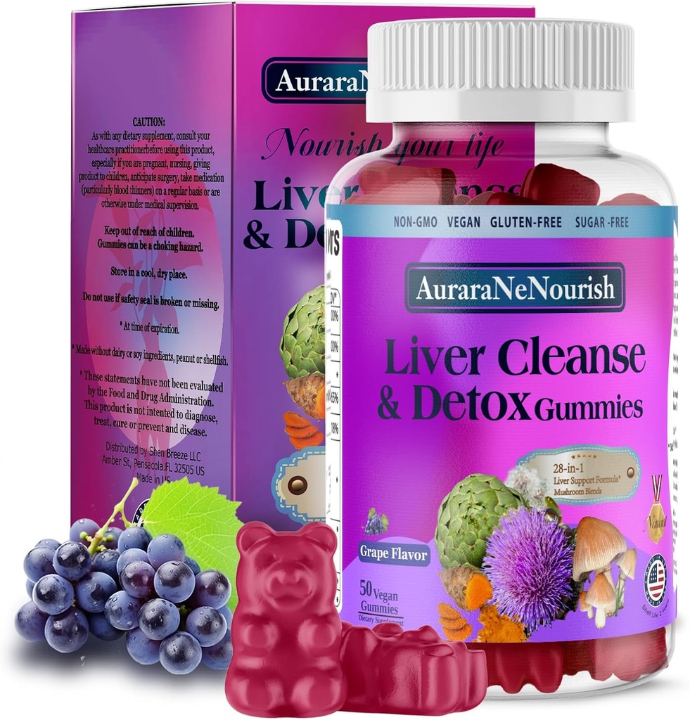 Integratore del fegato Gummies, 28-in-1 Detox del fegato w/Milk Thistle Silymarin, Artichoke, TUDCA, Formula di salute del fegato ad alta potenza per il vostro fegato Cleanse Detox riparazione