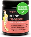 LEGION Pulse Pre Workout - Tutto naturale Nitric Oxide Preworkout Drink per aumentare l'energia, Creatina Libero, naturalmente addolcito, Beta Alanine, Citrulline, Alpha GPC (Pina Colada)