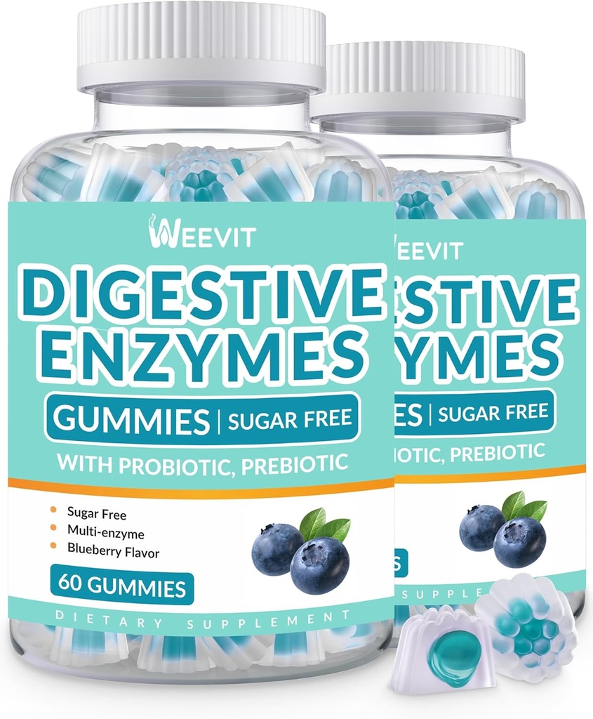 Gli enzimi digestivi Gummies, gli enzimi digestivi masticabili per le donne e gli uomini con la miscela di probiotici e prebiotici, zucchero libero | Vegan