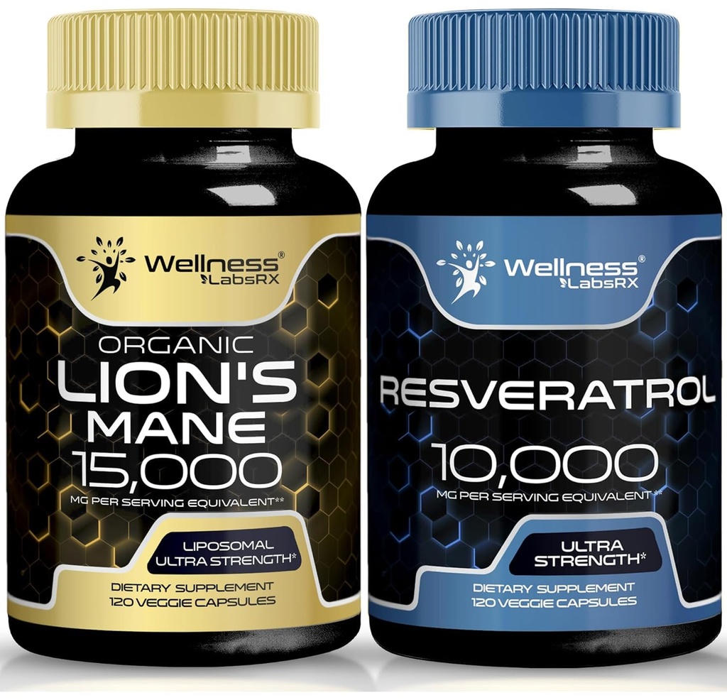 BENESSERE LABSRX Resveratrolo Capsule 10000 - Lions Mane Supplemento capsule