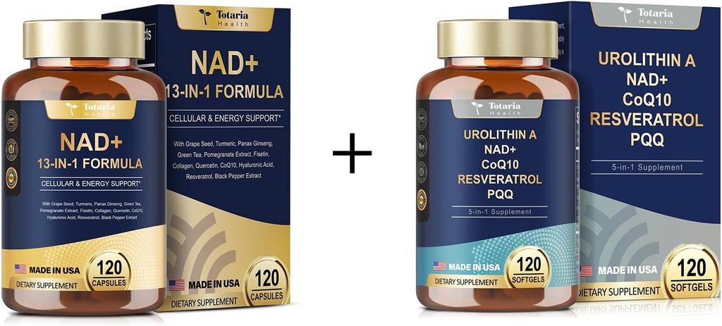 Totaria NAD Supplemento per le donne Uomini 120 capsule Urolithin A Supplemento 1000mg 120 capsule morbide