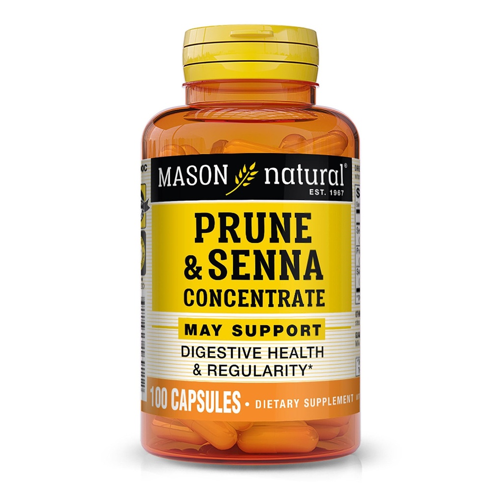 MASON NATURAL Prune Senna Concentrato, Lassativo vegetale naturale per la regolarità e supporta le funzioni assorbenti e digestivi, 100 capsule