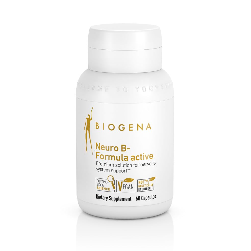 Biogena Vitamina B Complex Capsule con tutti gli 8 b-Vitamins B1, B2, B6, B12, folato, niacina, biotina e acido pantotenico per supportare Psyche & Nervous System** - Neuro B-Formula Active Gold