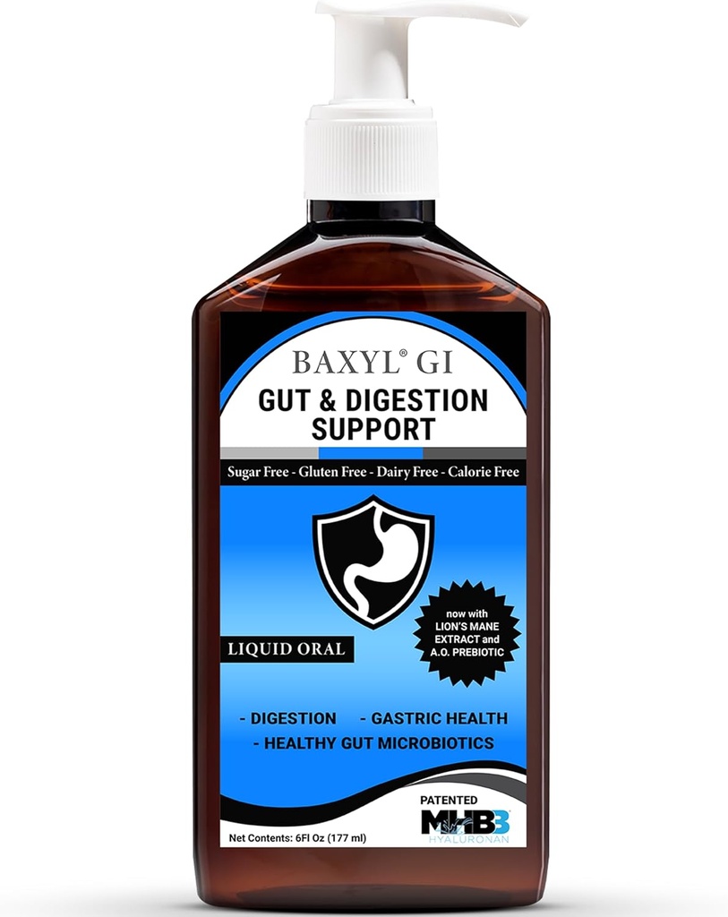 BAXYL® GI - Digestione, Aiuto Digestivo & Stomach Relief - GERD (Acid Reflux), IBS, Crohn's - (Formula Pattinata, Organica, Vegan, Made in USA) | 36 Day Supply - 6 Fl oz