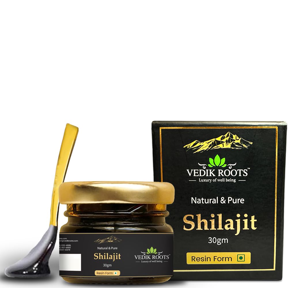 Pure Himalayan Shilajit Resina – Gold Grade 800mg | 85+ Trace Minerals & 75% Fulvic Acid | Supporta energia, Stamina & Immune Health | Laboratorio di terze parti testato | 30g, 75 Servings