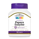Vitafusion Fiber Well Sugar Free Fiber, 90 Count e 21st Century Papaya Enzyme Chewable Tablets, Tropical, 100 Count