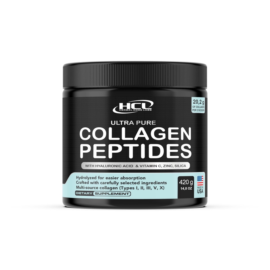 Polvere di peptidi di collagene con vitamina C & acido ialuronico - da fonti più pulite organiche e assorbimento eccellente - idrolizzato Multi tipo I, II, III, V, X - supplemento di capelli della pelle Made in USA